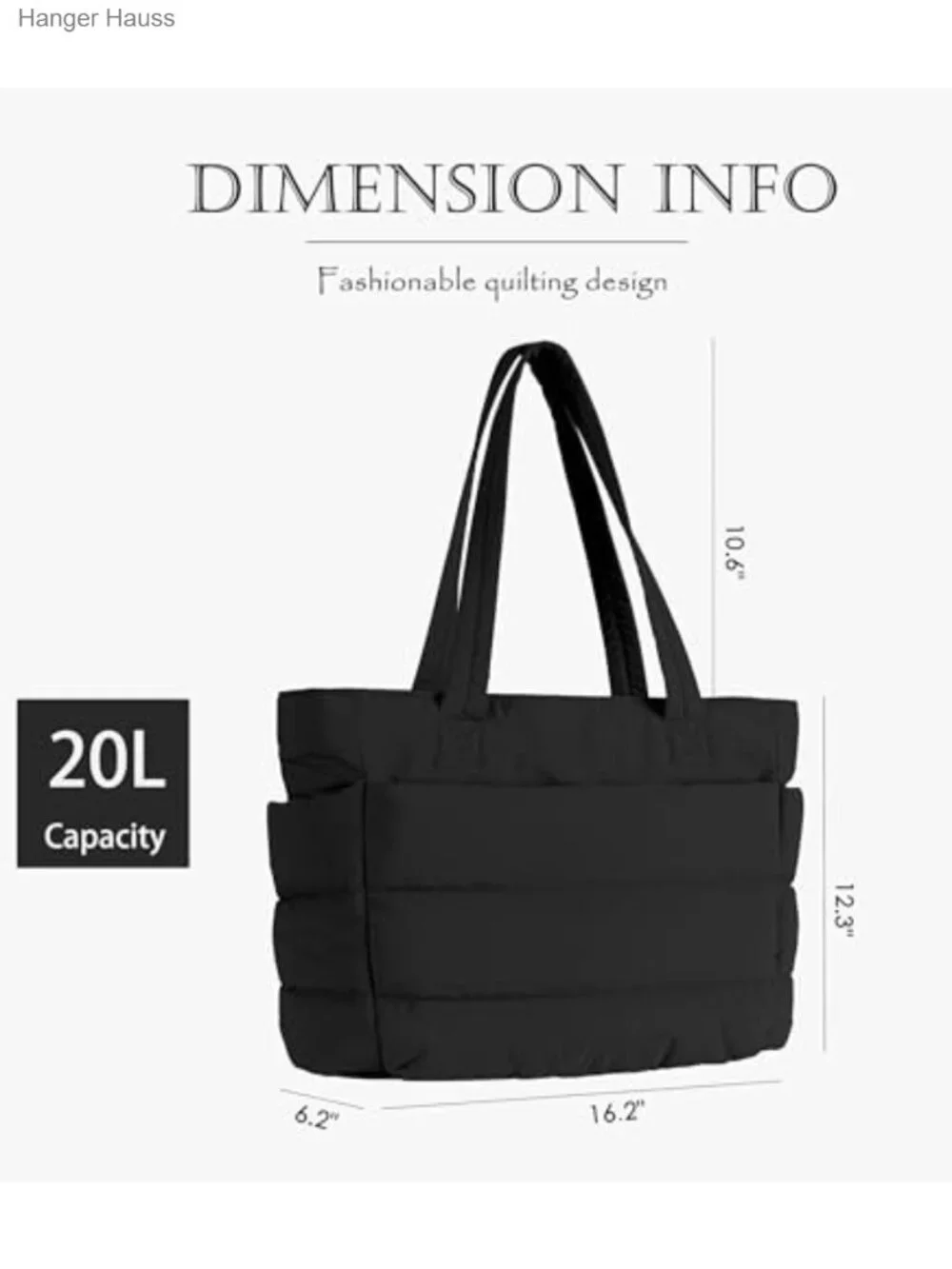 Quilted Puffer Tote Bag for Women, Large Capacity Laptop Shoulder Handbag, Work